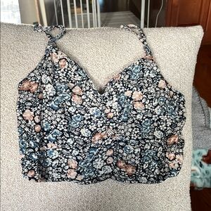 Abercrombie & Fitch Blue and Orange Cropped Camisole